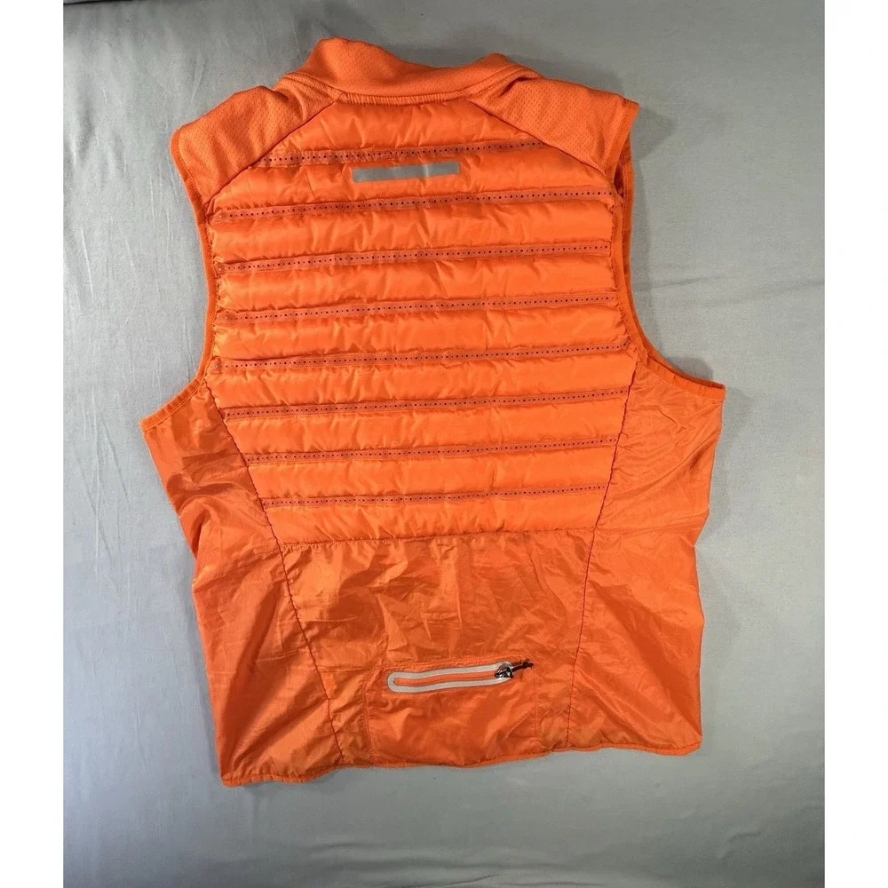 Nike Aeroloft 800 Running Vest Vibrant Orange Full Zip Men's Large Goose Down